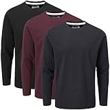 Charles Wilson 3er Pack Langarm T-Shirt Mit Rundhalsausschnitt (3XL, Dark Essentials 21 (0822))