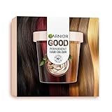 Garnier Dauerhafte Haarfarbe, Haarfärbeset für intensive und langanhaltende Haarfarbe, Coloration für bis zu 8 Wochen strahlende Farbe, Ohne Ammoniak, 6.0 Mochaccino Braun, Good Refill-Kit