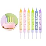 Bolosa Geburtstagskerzen, Geburtstag Kerzen, 24 Stück Kuchen Kerzen, Geburtstagskerzen Bunte, HAPPY BIRTHDAY Kerzen für Geburtstagstorte Cupcakes, Geburtstagskerze Spirale Geburtstagskuchen