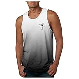 SRZYMJ Tanktop Herren, Herren Tank Top Ärmelloses Shirt Fitness Achselshirt Muskelshirt Schnelltrocknendes Gym Sleeveless Funktionsshirt Sport Laufshirt Hemd Herren Sommer T-Shirts Light Grau XL