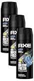 Axe Bodyspray Alaska Deo ohne Aluminium bekämpft geruchsbildende Bakterien und unangenehme Gerüche 150 ml 1 Stück (Packung mit 3)