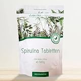 VivaNutria Spirulina Tabletten 500g | aus kontrolliertem Anbau I 2500 Algen Presslinge ohne Zusätze - rein & natürlich aus 100% Spirulina Pulver I schonend verarbeitet | Rohkostqualität I vegan