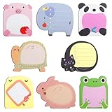 Lixiluxia 32 Paket Haftnotizen, Haftnotizen Klebezettel, Haftnotizen Lustig, Haftnotizen Tiere, Tierförmiger Haftnotizblock, Selbstklebende Notizblöcke, Cartoon Tiere Haftnotizen für Kinder(8 Stil)