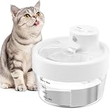 Jewyow 1L Katzenbrunnen Kabellos, Leiser Trinkbrunnen für Katze, 120° Bewegungsmelder Katzentrinkbrunnen mit Batterie Anzeige, 3 Modus, 2200mAh für Katzen, Hunde