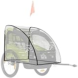 HOMCOM Regenschutz für Fahrradanhänger, Regenüberzug, Regenverdeck für Handwagen, Kinderanhänger, Regenschutzhülle mit Klettverschluss, Transparent