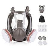 SOARFLY Atemschutzmaske mit Wechsel-Filter, Wiederverwendbare Staubschutzmaske mit Ventil, Profi Atemschutzmaske gegen Gase, Dämpfe & Staub, Für Schleifen, Lackieren, Bauarbeiten