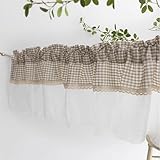 RobustWeg Vintage Bistrogardine Kurz,CáFe Kurzvorhang,Kurzgardine Landhausstil Vintage,Scheibengardine Waschbecken,Blickdicht,Beschattung BelüFtung,FüR Fenster KüChe Wohnzimmer BüCherregale