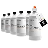 Area52 – Bioethanol 6x1L Set Ethanol – Reiner Ethylalkohol mit 96,6% Reinheitsgrad – Für Ethanolkamine, Tischkamine & Bioethanol-Feuerstellen – Geruchslos & rußfrei – Für Indoor & Outdoor (6 x 1L)