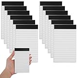 12 Stück Notizblock Klein A7 set, Mini Notizblock A7 Set, Notizblöcke Klein, 30 Blatt pro Block, Liniert Schreibblock, für Schule Büro Haushalt Memo Tagebuch To Do Liste, für Aktivitäten Im Freien