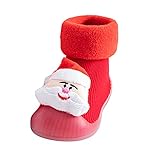 Krabbelsocken Baby Weihnachts - Lauflernschuhe stoppersocken Sockenschuhe Kleinkind Weihnachtssocken Krabbelsocken Gummisohle Bodenschuhe kinderschuhe Rutschfeste Hüttenschuhe