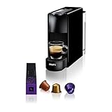 Nespresso Krups Essenza Mini Kaffeekapselmaschin, 14 Kapseln, 19 bar, Energiesparmodus, 1260 Watt, ‎0,6 l Wassertankvolumen, sehr kleines Gehäuse, schwarz, Energieklasse A, XN1108