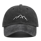 LANLYLGQ Baseball Cap Snapback Baseballkappe Unisex Herren Damen Vintage Stickerei UV Schutz Docker Cap Sonnenhut (Baumwolle, Berg-Schwarz)