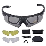 Lylithuif Impact Goggles Outdoor-Radsport-Sportbrille mit transparenten gelben Wechselgläsern