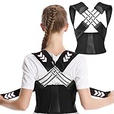 Verstellbarer rückenhaltungsgürtel,Rücken geradehalter,Atmungsaktive schultergurt haltungskorrektur für rücken hals und schulter,Haltungstrainer für frauen männer
