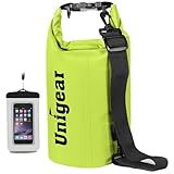Unigear Dry Bag, 2L/5L/10L/20L/30L/40L/55L, wasserdichter Beutel wasserdichte Taschen Seesack Packsack mit Handytasche und Gurte für Boot und Kajak, Angeln, Rafting, Schwimmen, Camping und Snowboarden