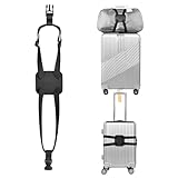 Gepäckgurte für Taschen, zum Hinzufügen Einer Tasche, leicht zu transportieren, Koffer, elastischer Gurt, hoher elastischer Koffer, verstellbare Gürteltasche, Bungees mit Schnallen (schwarz/schwarz)