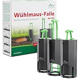 GARDIGO® Wühlmausfalle - 3er Set | Wiederverwendbare Falle zum Fangen von Wühlmäusen | Wühlmausschreck zum Wühlmaus vertreiben | Zierrasen und Gemüse schützen | Fallen für Beete Rasen Garten