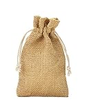 I 3 Jutesäckchen - 50x40 cm - 100% Jute, zertifiziert, Geschenkbeutel, Dekoration, Aufbewahrung, Winter-Topfschutz (natur)