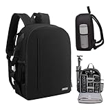 CADeN Kamerarucksack Camera Backpack Wasserabweisend Kameratasche Fototasche Kompatibel mit Sony Canon Nikon（Schwarz）