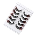 VINTORKY 5Paare Falsche Wimpern Flauschige Wiederverwendbare Wimpern für Einen Natürlichen Voluminösen für Make Up Partys und Besondere Anlässe