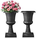 VEVOR Blumenspindel aus Kunststoff, 40x67 cm, 2er-Pack, Pflanzpokal. Pflanzkübel, Pflanzschale, Schwarze Blumentöpfe, für die Veranda, Hochzeit, Party, Zuhause, Bühne, Balkon, Terrassendekoration