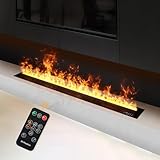 Wasserdampf-Kamin, Fernbedienung intelligentes elektrisches Feuer, Flamme Farben elektrischer Kamin, 500mm Schwarz
