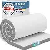 ELONEO Viscoelastischer Matratzen Topper 90x200cm, Matratzentopper mit Memory Foam Effekt, 5 cm Höhe, Matratzenauflage für Bett und Boxspringbett inkl. atmungsaktivem Mesh-Bezug und Eckschlaufen