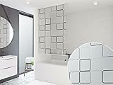 KS Handel 24 HALB-Kassetten DUSCHROLLO 140 cm BREIT Modell Quadro DUSCHVORHANG GRAU Weiss SCHWARZ! Shower Rollo Curtain