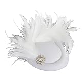 Haarspange für Mädchen, mit Feder, Filz, Hutform, Bankett, Party, Teenager, Halloween, Party, Fotografieren, rutschfeste Haarnadel, Hut-Haarspangen für Mädchen, Hut-Haarspangen für Damen, Zylinderhut