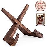 ANBOXIT Tellerständer zur Aufsteller - 16,6 CM Tellerhalter, Hölzern Teller Ständer, Bilderrahmen Halterung, Deko Tischaufsteller zur Ausstellung - 1 Stück