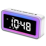 ANNNGUL Wecker Digital, LED Lichtwecker mit Wochentag/Wochenende Modus, Nachtlicht, Dimmer, 5 Wecktöne, Einstellbare Wecklautstärke