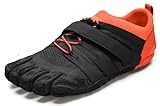 V I B R A M Five Fingers V-Train 2.0 Men - Herren Fitness, Training, Zehenschuh/Barfußschuh (Black/Orange, EU Schuhgrößensystem, Erwachsene, Herren, Numerisch, M, 47)