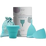 Edicare, Menstruationstasse, Menstrual Cup, Enthält zwei Tassen, 1 Sterilisator und 1 Tragetasche, Medizinisches Silikon, Weich, 100% Sicher (Original Edition, L)