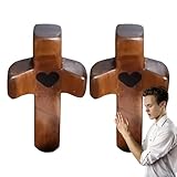Liebeskreuze aus Holz, Vintage-Kreuze – Herzen aus Holz, Geschenk für Freunde und Familie, zum Festhalten und Beten