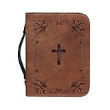 Bibel-Tragetasche für Frauen, Bibeltasche,Klassische PU-Bibelbuchhülle - Büchertasche mit Reißverschluss, Kirchentasche, Bibelschutz, mit Griff, für Männer, Frauen, Vater, Mutter, Freunde