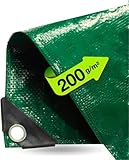 2x3 m Plane & Schutzplane grün - Gartenplane & Allzweckplane wasserdicht - 150 g/m² grün, Abdeckplane mit Ösen für Zeltunterlage - Gewebeplane - Zeltplane & Camping - Bauplane (2x3m)