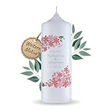 ENGELS KERZEN – Stumpenkerze Ø7 H 20cm Blumenmeer - Personalisierbare Kerze mit Namen & Datum. Handgemachte Kerze mit langer Brenndauer, ideal zur Hochzeit & Taufe. Made in Germany