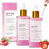 2 Stück Truly After Shave Oil,After Shave Oil für Männer und Frauen,Strawberry Vanilla AfterShave Oil,Pflegt und Beruhigt Nach der Rasur,Vorbeugung Gegen Eingewachsene Haare,90ml Aftershave (A)