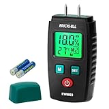 Feuchtigkeitsmessgerät, ERICKHILL EWM03 Pin-Typ Holzfeuchtemessgerät mit 5 Modi, LCD-Display mit grüner Hintergrundbeleuchtung, Holz- und Baumaterial-Schimmel-Detektor.