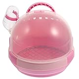 Toyvian 1Satz Vogelkäfig Tragbarer Handheld Papagei Transportkäfig für Haustiere Teiliges mit Pinkem Trageteil und Verzinktem für Optimale