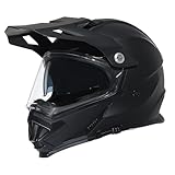 triangle Motorrad-Integralhelm, Modularer Integralhelm, Off-Road, Sport, ATV, Motocross, Dirtbike, Doppelvisier [DOT zugelassen] (Medium, Mattschwarz)