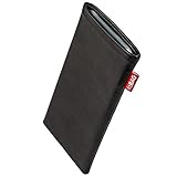 fitBAG Beat Schwarz Handytasche für Apple iPhone 15 Pro Max Tasche aus Echtleder Nappa mit Microfaserinnenfutter | Hülle mit Reinigungsfunktion | Made in Germany
