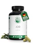 Jod aus Kelp (365 Kapseln) - Hochdosiert: 200µg Jod pro Kapsel - 100% Vegan & Ohne Zusätze - Vorrat für 1 Jahr - Apothekenqualität - Green Naturals®