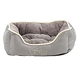 Dehner Lieblinge Hundebett und Katzenbett Sammy, ca. 61 x 48 x 18 cm, Polyester, grau