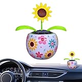 Wackelfigur Blume, Solar Wackelblumen Wackelfigur, Solar Tanzende Blume Solarblume, Auto Armaturenbrett Dekoration Innenraum Zubehör, Wackelfigur Wackelblume Tier Auto Armaturenbrett Ornament Büro