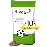 Spiel und Sport Rasensamen Greenato Sport 5kg – Turbo Rasensamen Nachsaatrasen schnellkeimend Unkrautvernichter Rasen Grassamen ideal für Neuansaat extra robuster Rasen ausreichend für 200 m²
