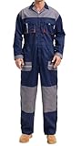 Yukirtiq Arbeitsoverall für Herren, mehrere Taschen, Garage, Arbeitsoverall, Reißverschluss, Einteiler, Arbeitskleidung, Mechaniker-Overall, Marineblau, XX-Large