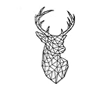 Pet-Jos Wanddeko Hirsch Wanddekoration Deer Hirschkopf Holz Hirsch Wanddekoration Geometrische Ornamente Minimalistische Wandkunst Hängende Dekoration