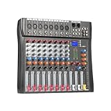 DJ-Controller, 8 kanal Audio Mixer Mischpult Sound Board USB Reverb for PC Bühne Studio DJ Bühne Controller Überwachung