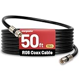 energeaster RG6-Koaxialkabel mit F-Steckern, High-Speed-Internet, Breitband und Digital-TV-Antenne, Satelliten-Sky-Verlängerungs-TV-Kabel, Wand-bewertet, DVR, Videorekorder, Kabelbox, 15 m, Schwarz
